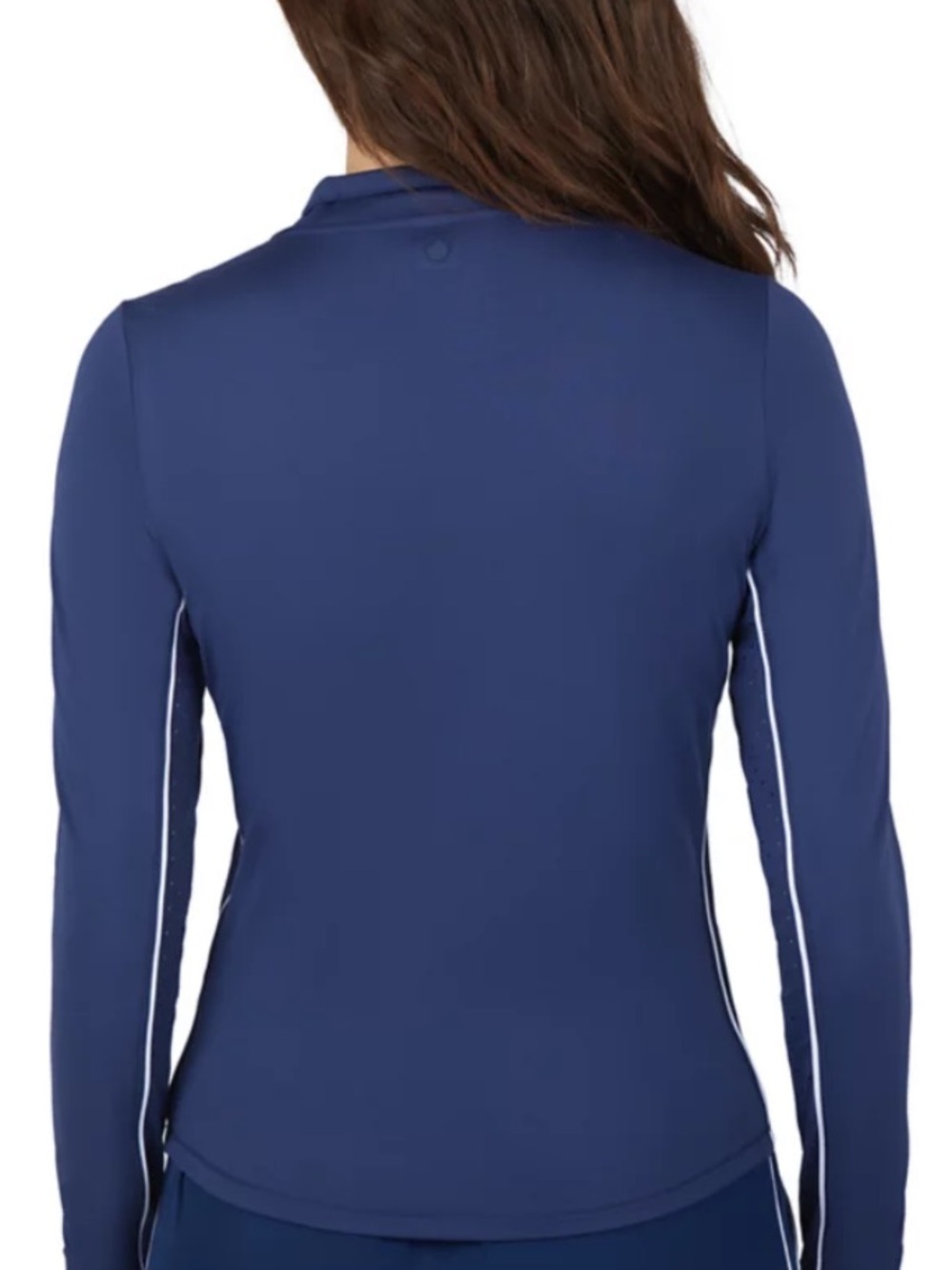 NWT Yogaliscious Lux Interlock Serve It Up Half Zip | Naval Academy/White | Sz M - Picture 3 of 13